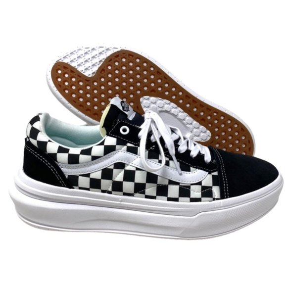VANS Old Skool Overt CC Shoe Platform Check Black Canvas Suede Men's VN0A7Q5E95Y - Picture 9 of 10